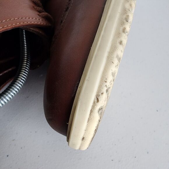 COLE HAAN Grand Wingtip Oxford Shoes Mens 10 British Tan Brown C36939 - Picture 9 of 14